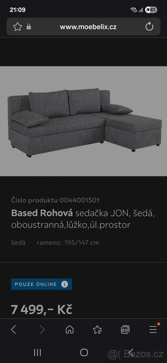 Šedá rozkládací pohovka - 6