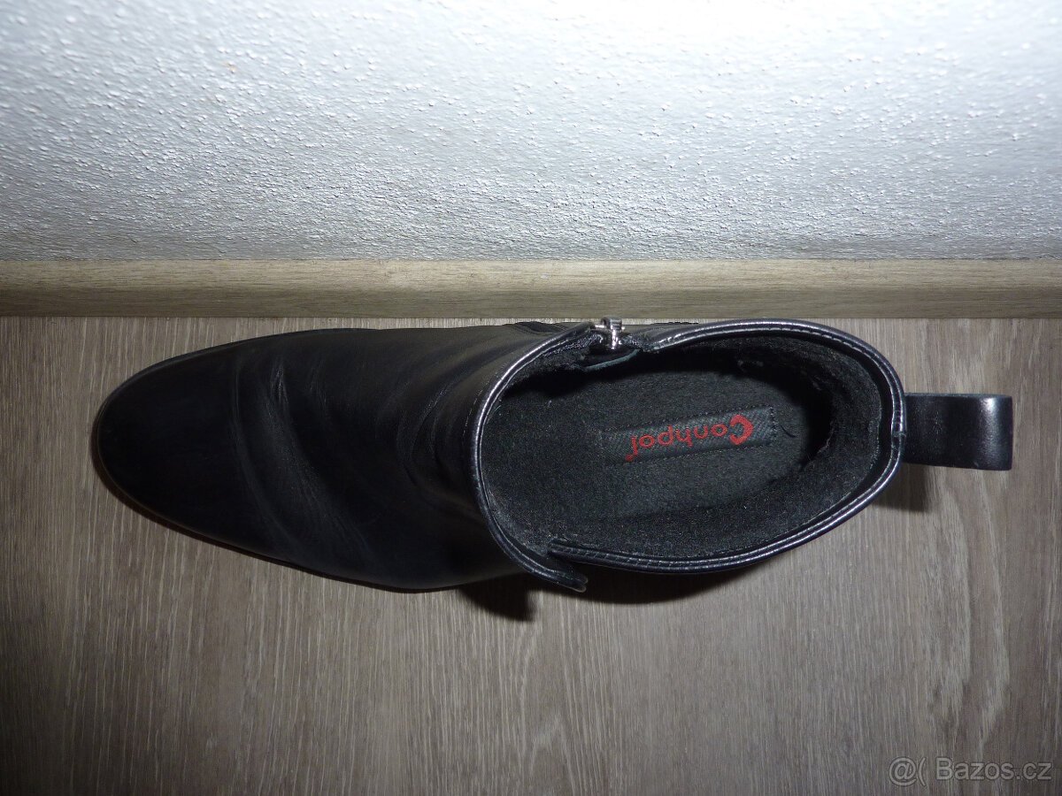 Pánské kožené černé kotníkové boty zn. Conhpol, vel. 44 - 6