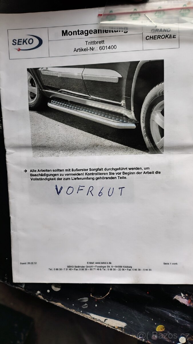 Boční nášlapy Jeep grand Cherokee Wk2 ABE (SEKO) - 6