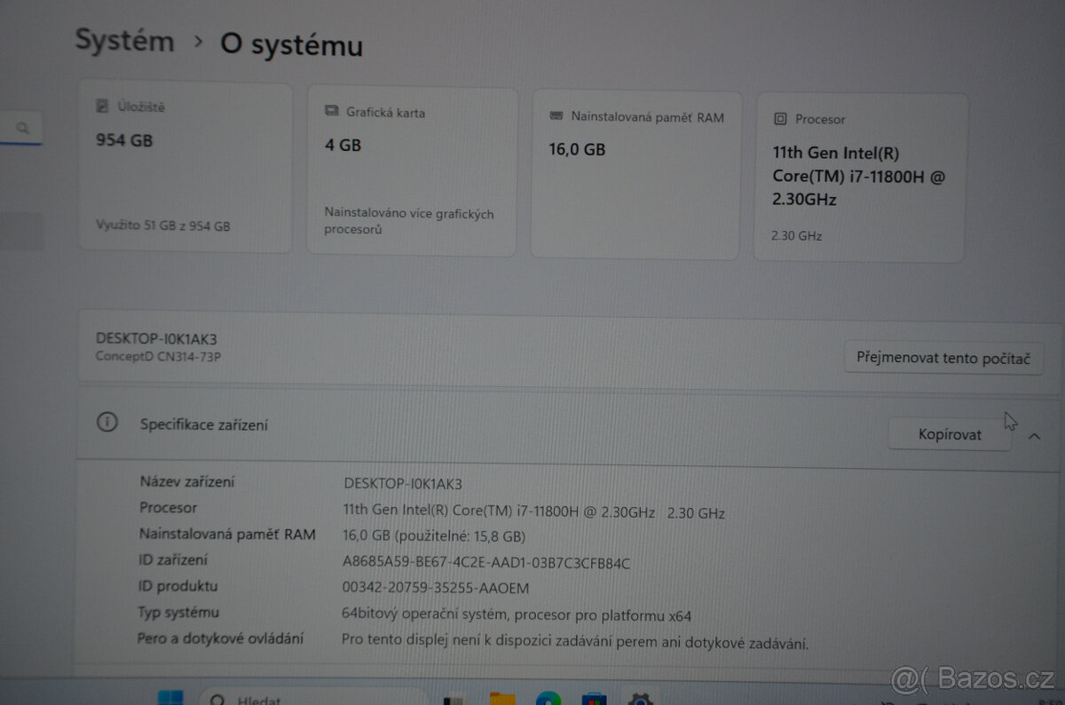 Acer Conceptd N20Q5 i7/16GB/SSD 1TB M.2/T1200 4GB - 6