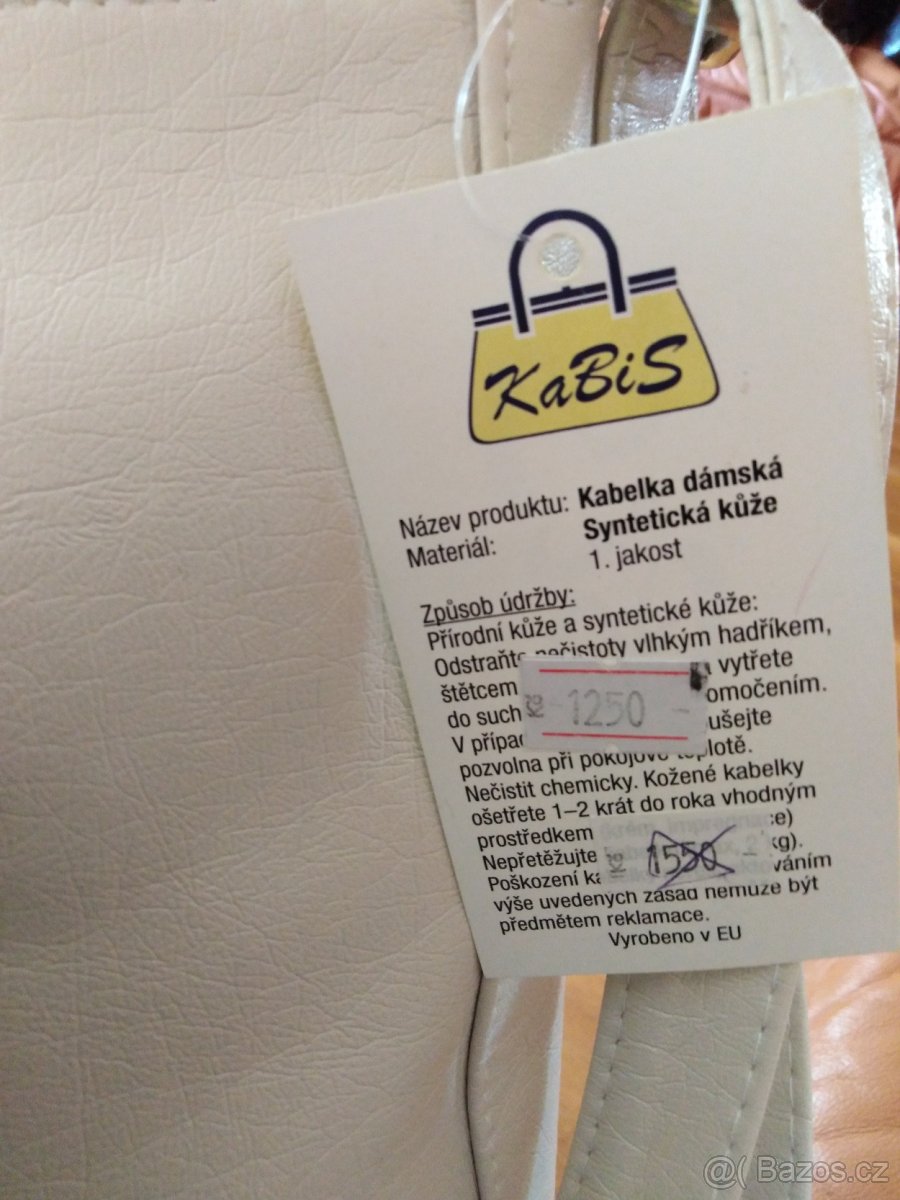 Kabelka béžová s žebrováním - 6