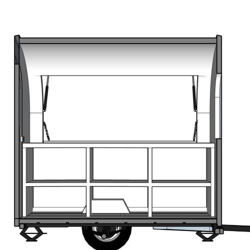 Food Truck Krémový 1,6 m široký s podvozkem - 6