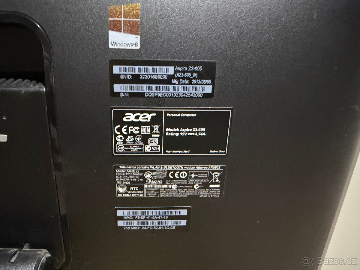 Acer Aspire Z3-605 AIO - dotykový 23" lcd, 2x graf - 6