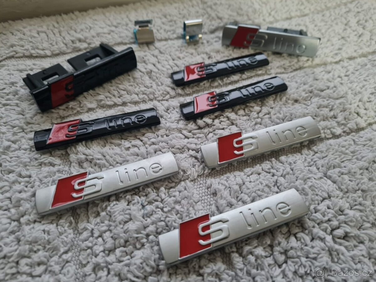 Cierne a sive Napisy S-LINE pre AUDI - 6