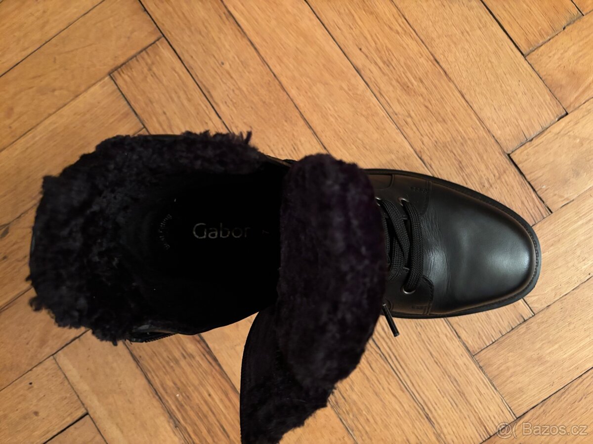 Kotníkové černé zimní kožené boty vel. 40-41 - 6