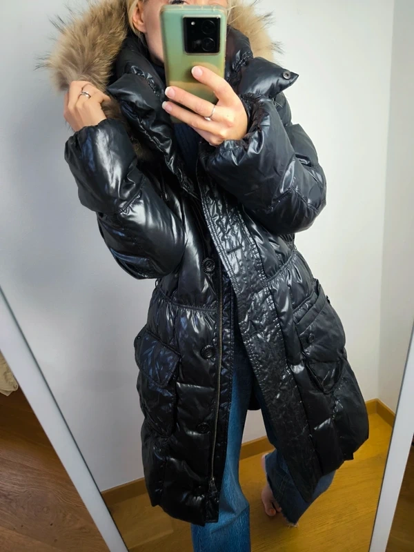 péřový kabát s pravým kožichem vel L MILESTONE - 6