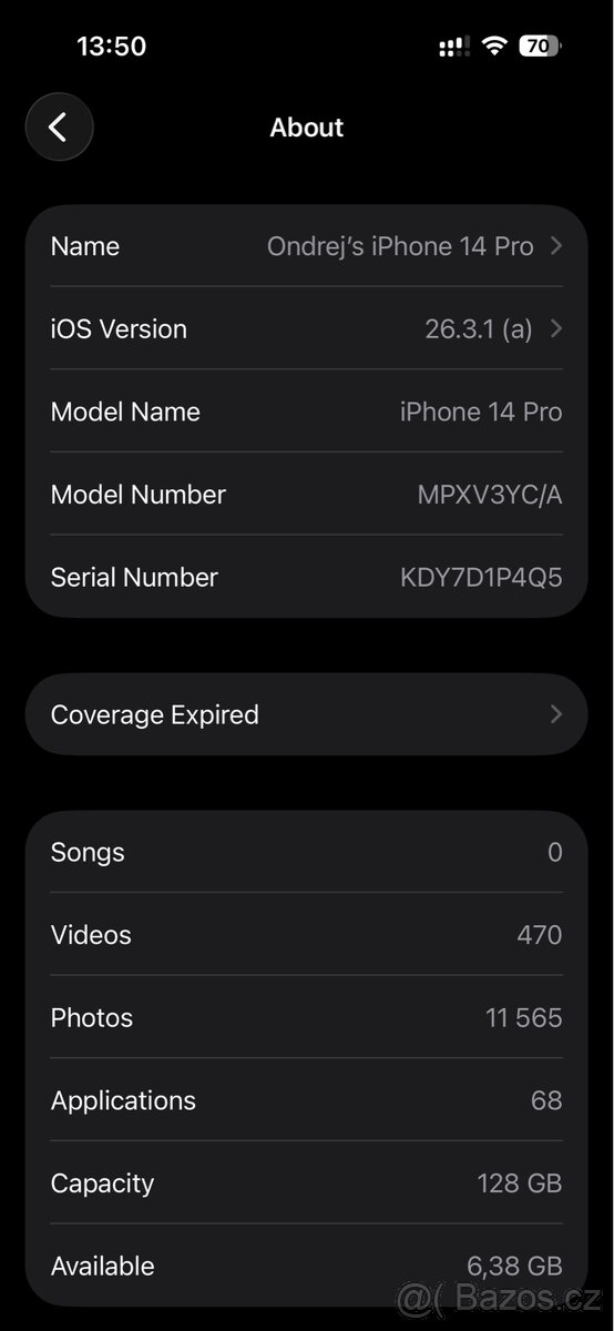  Apple iPhone 14 Pro 128 GB Space Black top stav - 6