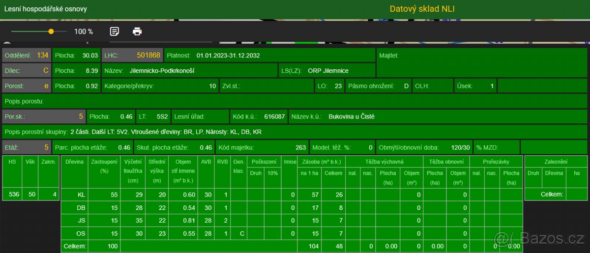 Prodám lesní pozemek v k.ú. Bukovina u Čisté - 6
