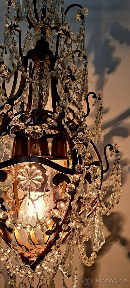 Velký starožitný lustr 1920-30 - 6