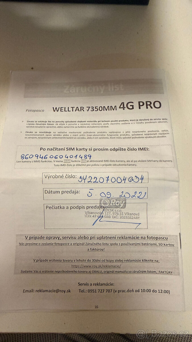 Fotopast Welltar 7350 4G PRO - 6