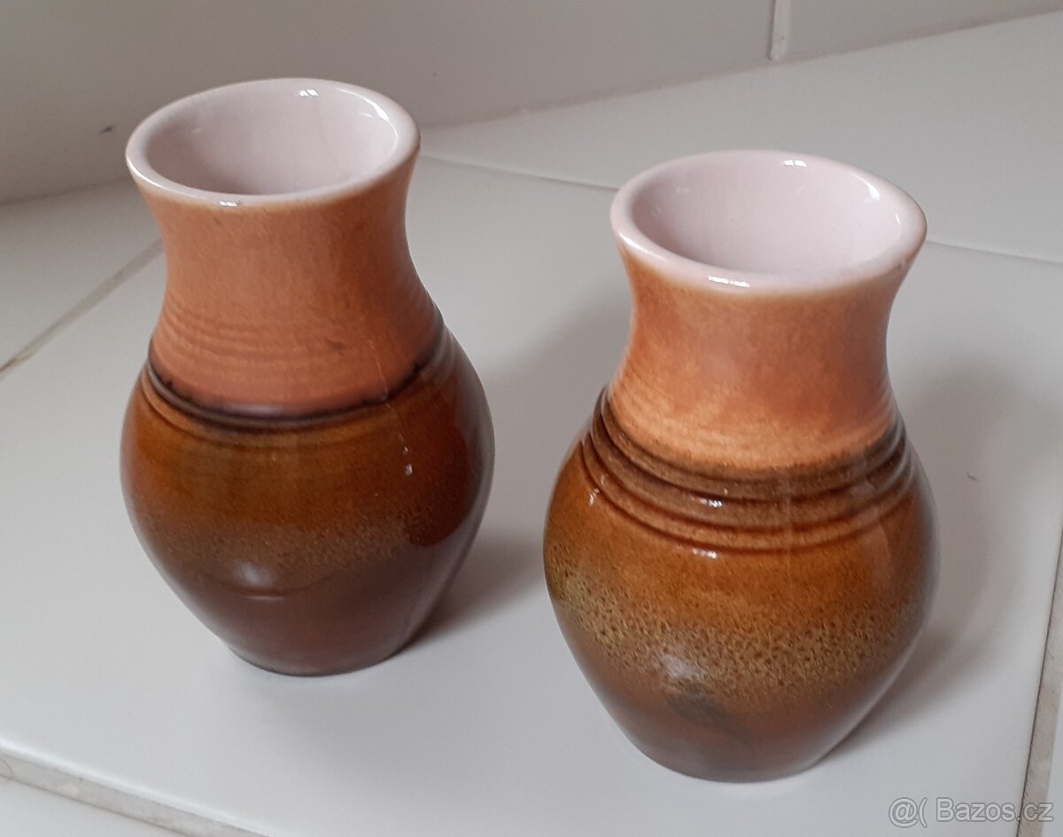 keramické vázičky - 2 kusy - 6