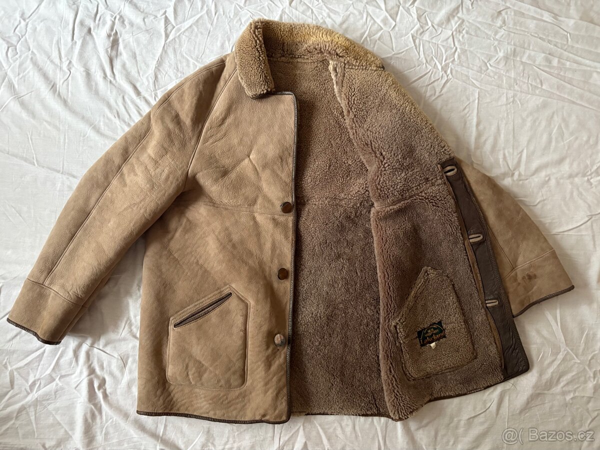 Anglický vintage kožich z ovčí kůže - 6