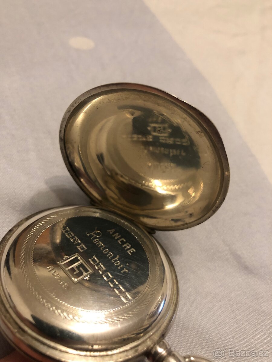 Stříbrné třipláštové kapesní hodinky jdoucí - 6