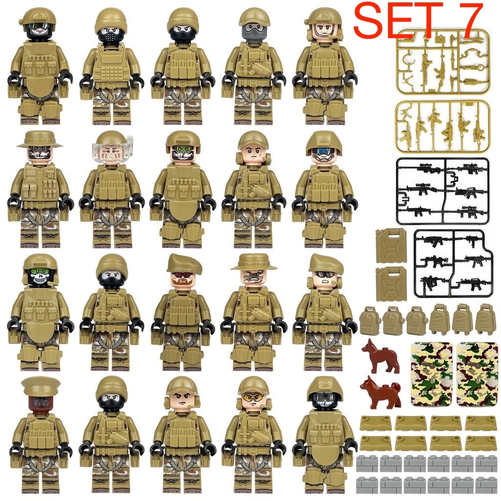 Rôzne sety vojakov 5 + doplnky - typ lego - nové - 6