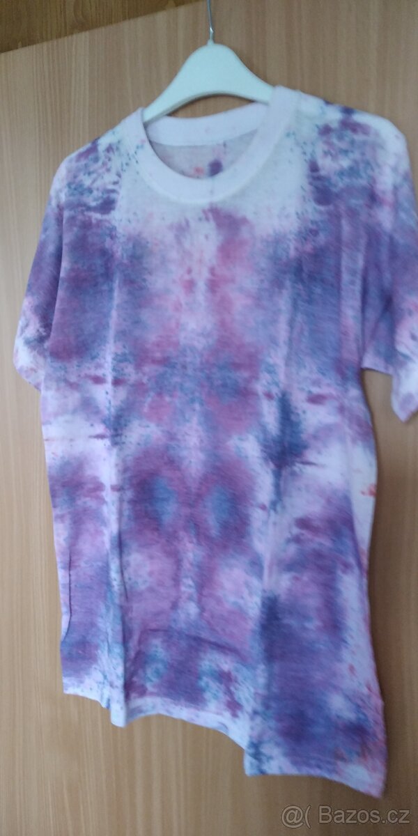 Tričko-Adidas, batikované, s motýlem, s nápisem - 6