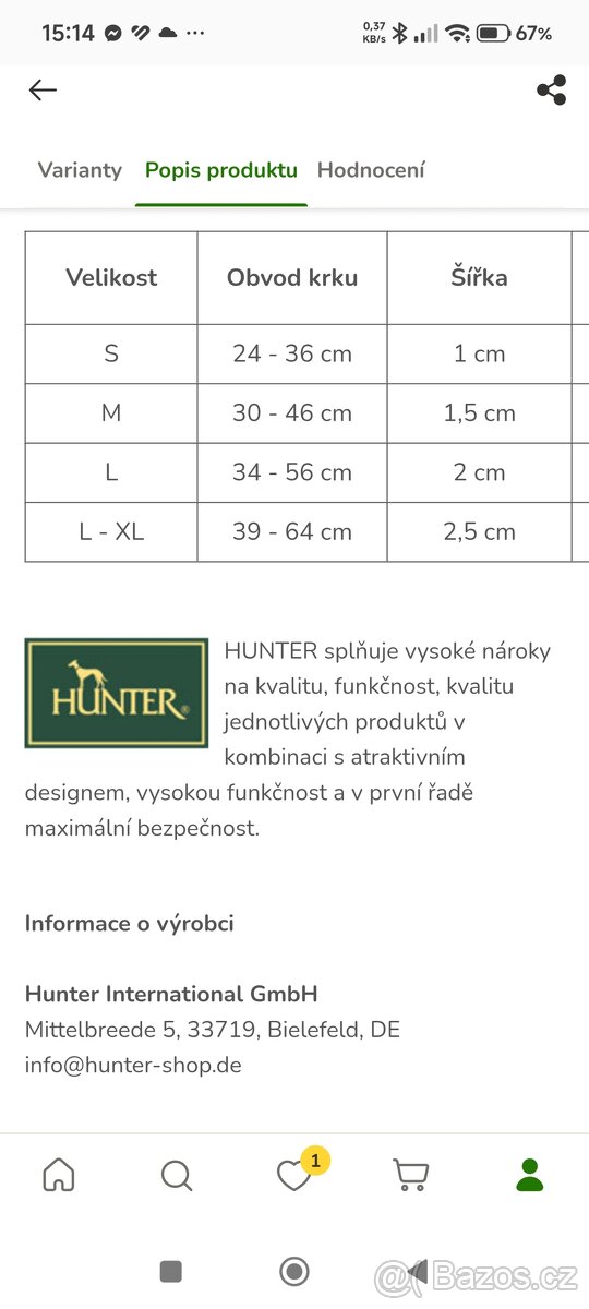 HUNTER London obojek - 6