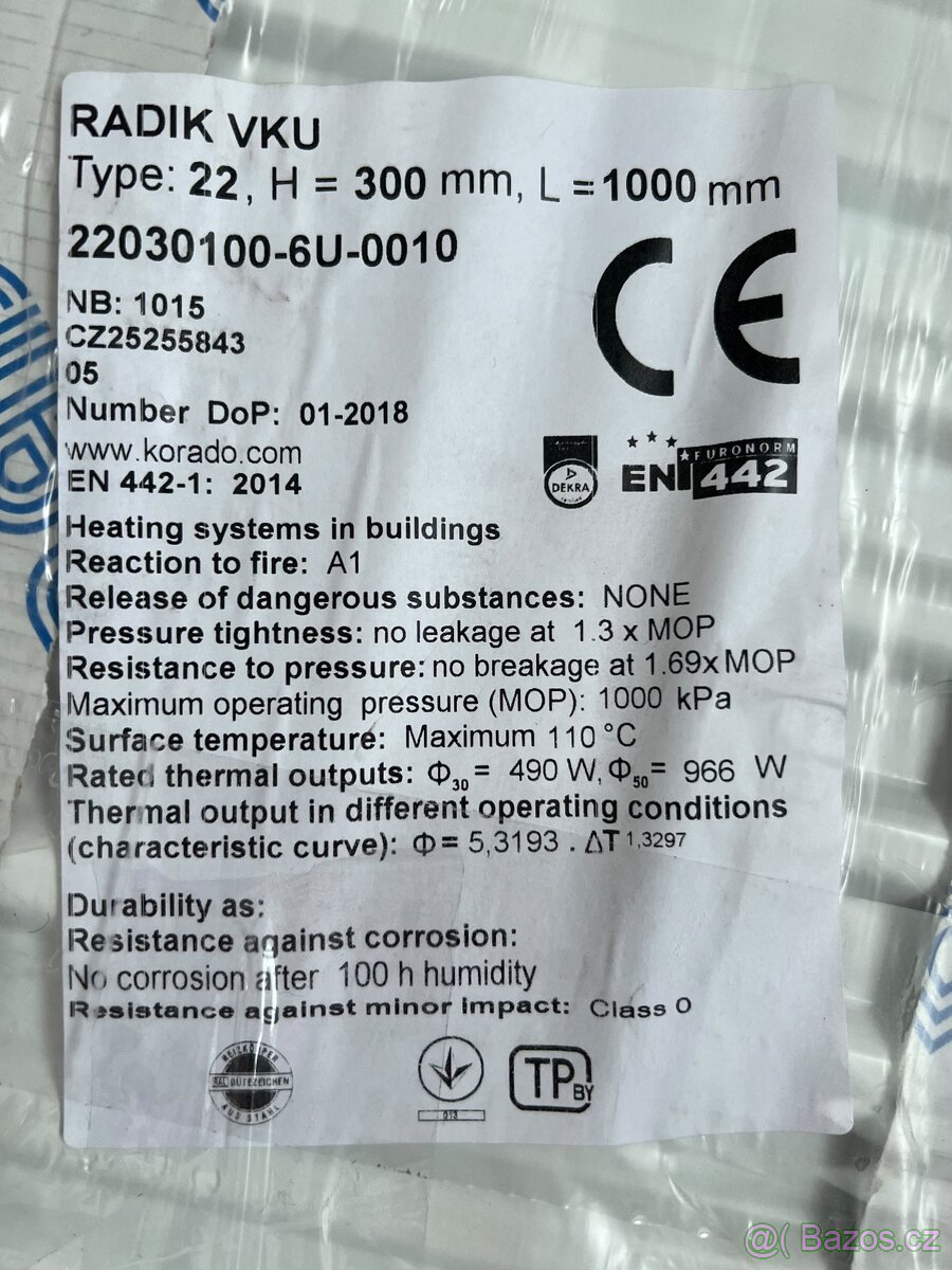 Radiátor RADIK VKU 22 300×1000 mm, Korado 22030100-6U-0010 - 6