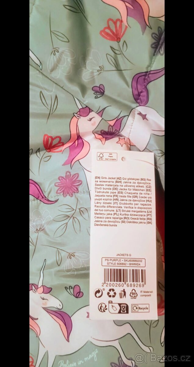 Dětská zimní bunda s kapucí.Zcela NOVÁ s visačkou Vel. 110 - 6