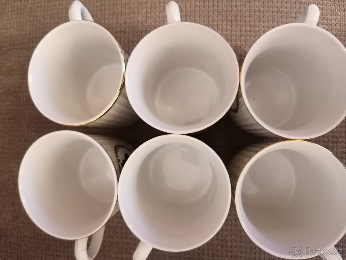 Hrnky motiv rokoko + miska - 6