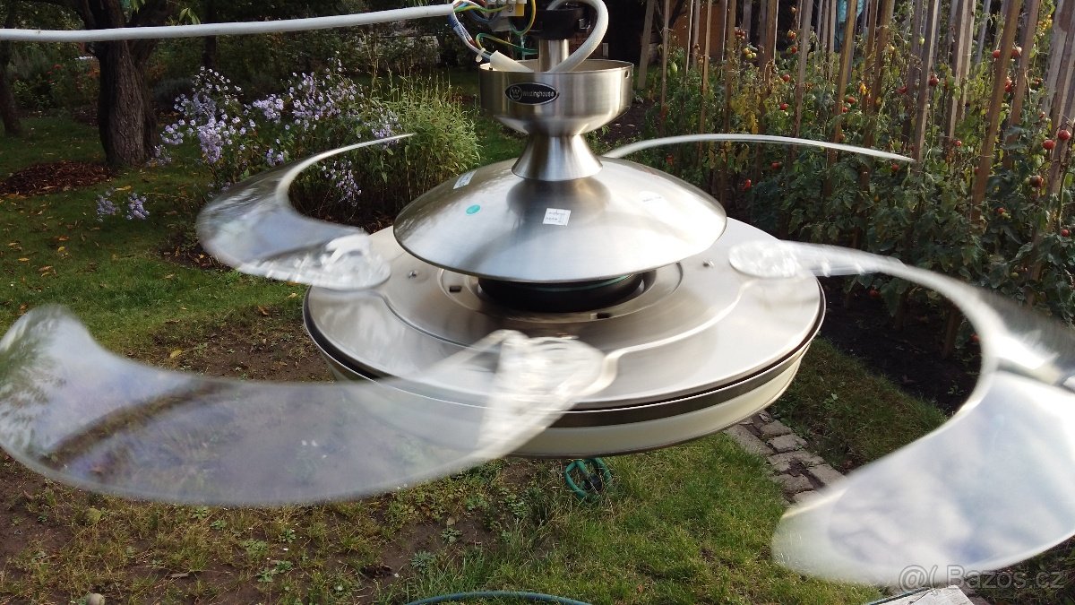 Stropní ventilátor s výsuv. lopatkami a svítidlem - 6