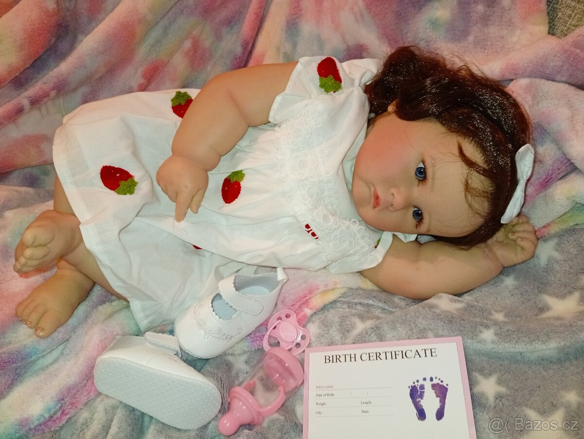 Realistická Reborn panenka buclatá holčička - 6