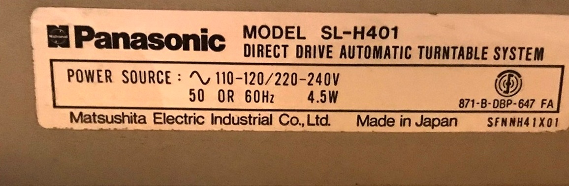 Gramofon TECHNICS /PANASONIC SL-H401 ( 1980) PLNÝ AUTOMAT ,P - 6