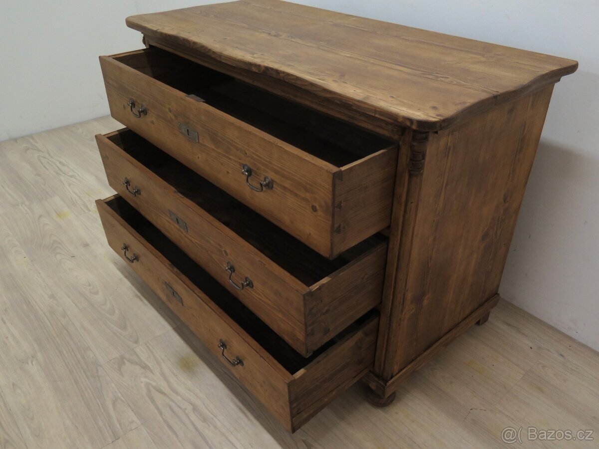 Originál stará komoda z masivu po renovaci - 6