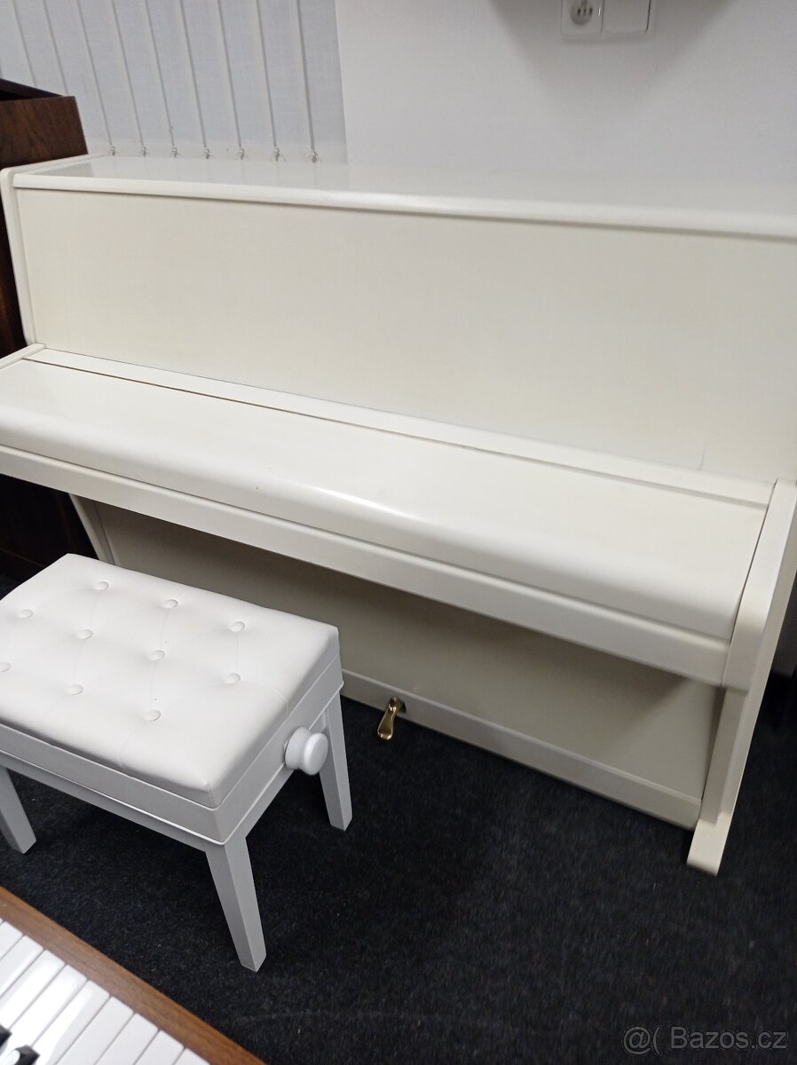 Piano, pianino, klavír bílý Petrof- Forster - 6