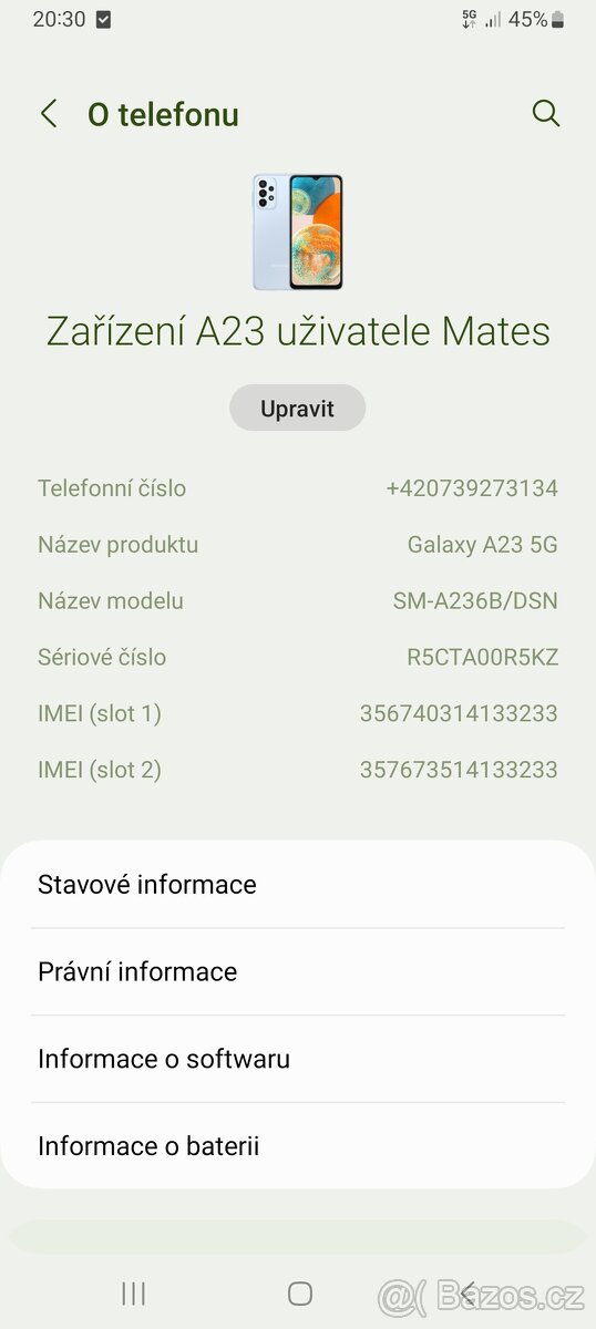 Prodám SAMSUNG Galaxy A23 5G - 6
