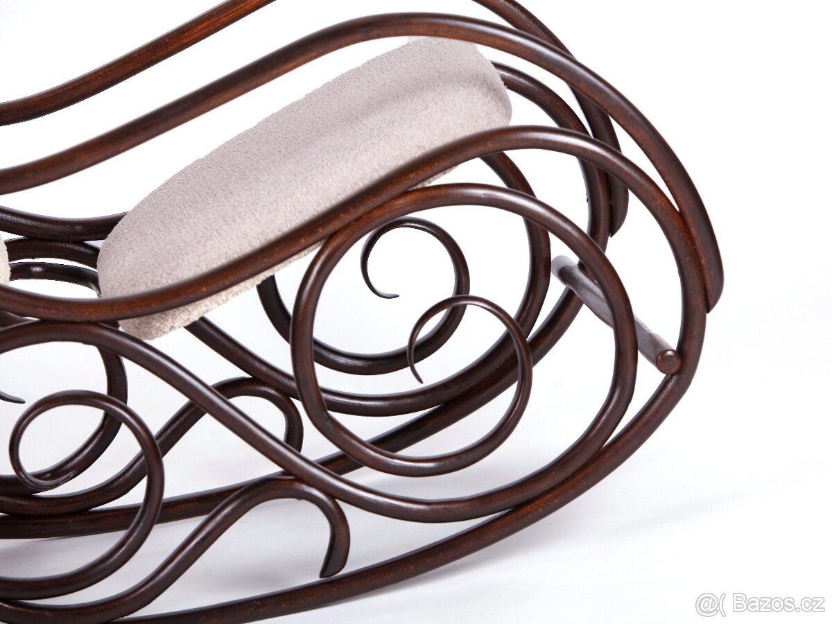 Starožitné houpací křeslo THONET. - 6