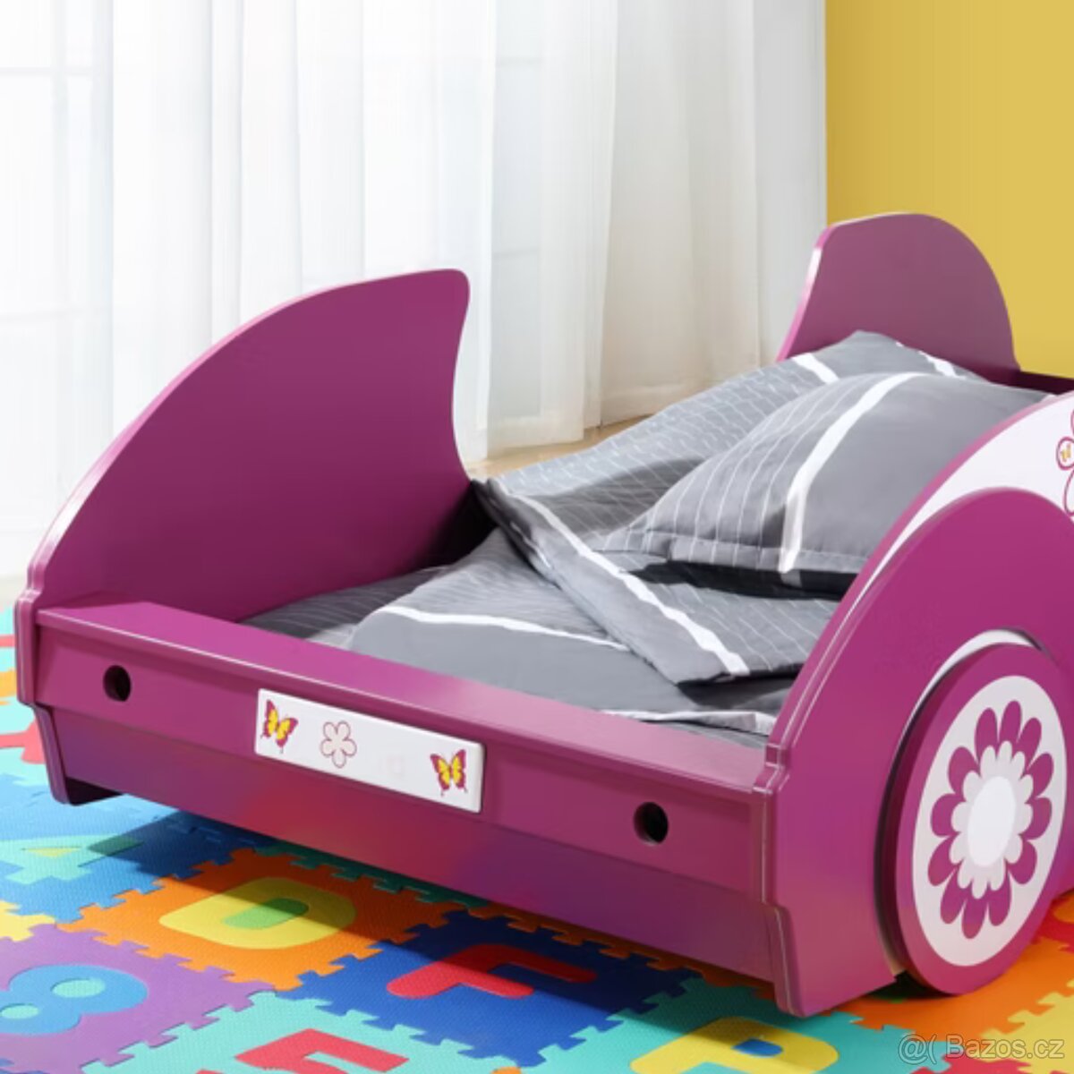 Dětská postel auto růžová - 6
