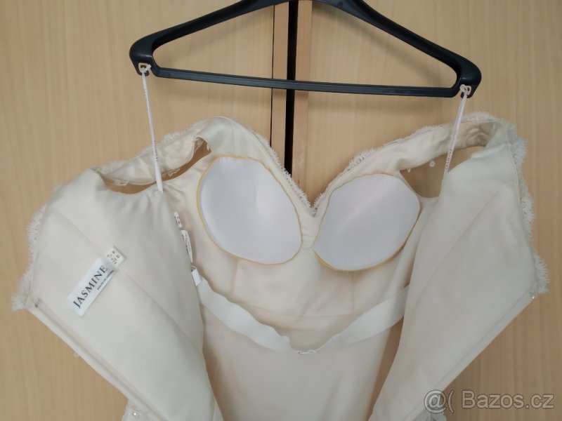 Svatební šaty Jasmine Bridal gold champagne s krajkou - 6