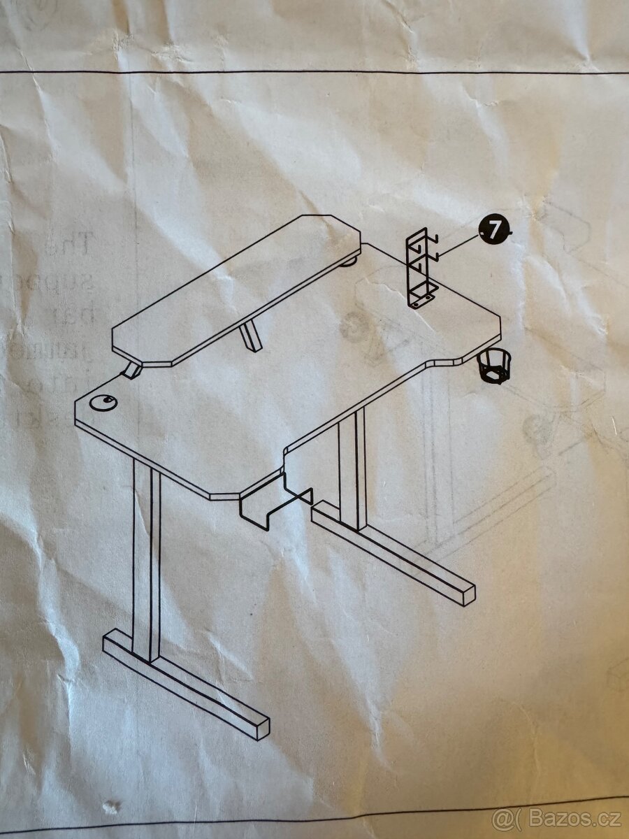Herní stůl 100x55 cm, černý, nový - 6