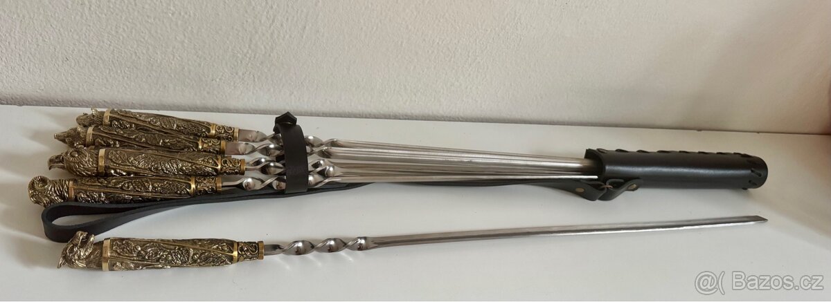 Dárková sada 6 jehel na špízy s bronzovými rukojeťmi - 6