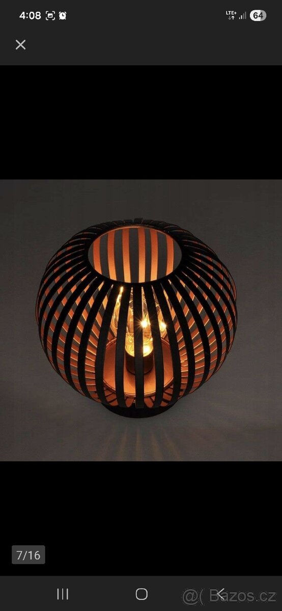 Kovová Kulatá led lampička 19cm barva měď - 6