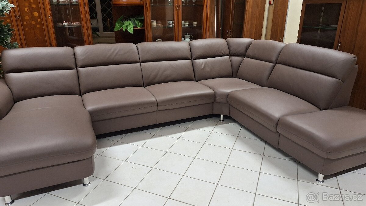 Kožená sedací souprava ve tvaru U - 6