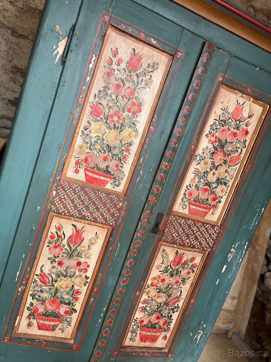 Skříň stará malovaná - 6