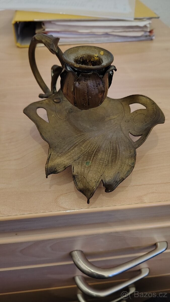 Hmoždíř, svícny mosazné. - 6