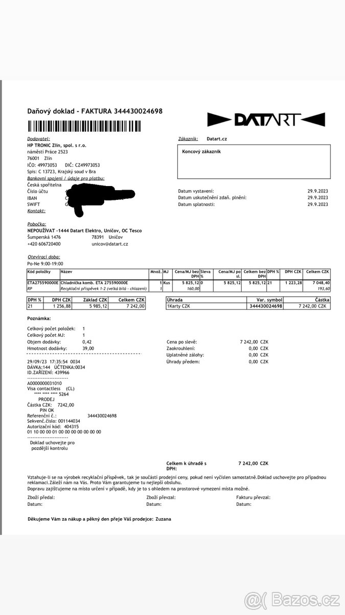 Kombinovaná lednice ETA - 6
