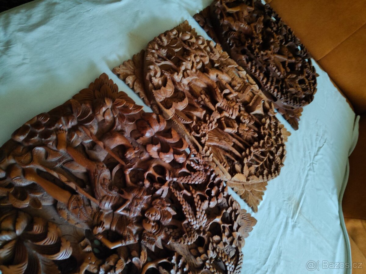 3 Balijské 3D obrazy dedina Mas - 6