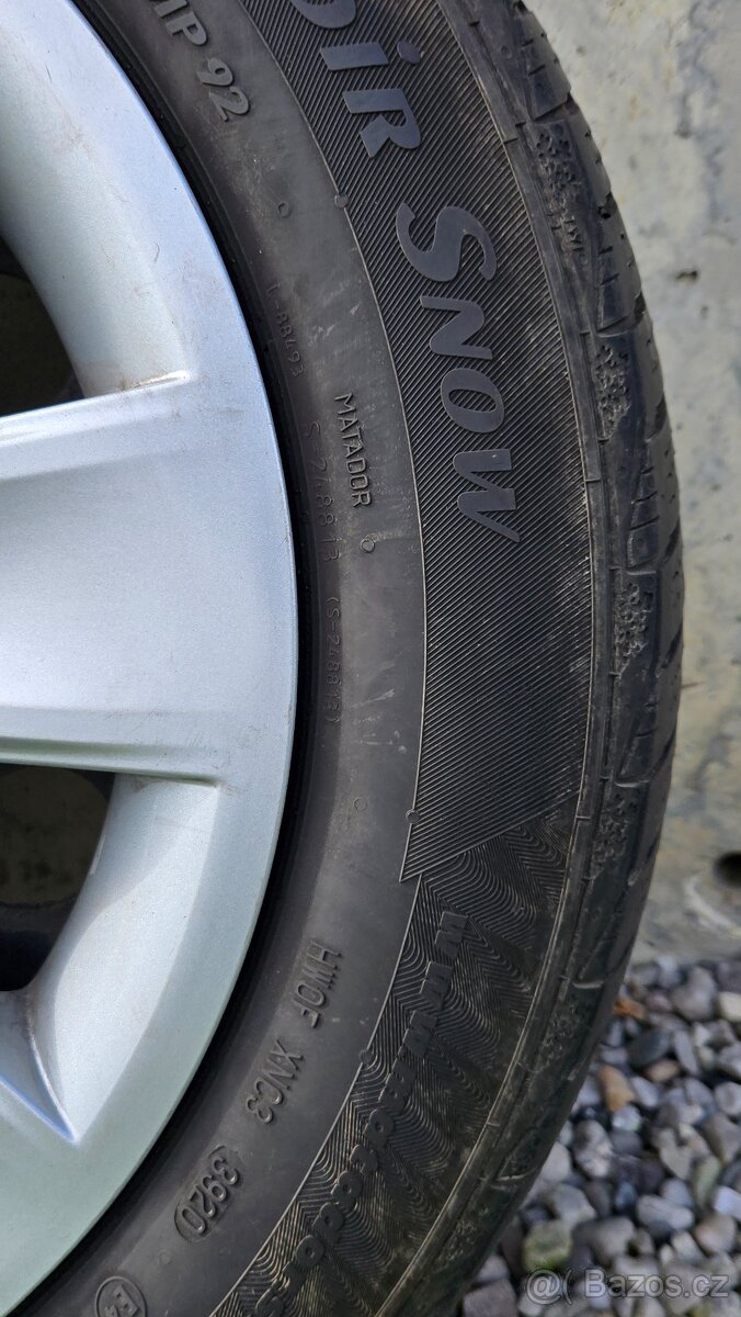 205/55/16, 4x Zimni gumy + plech disky + poklice - 6