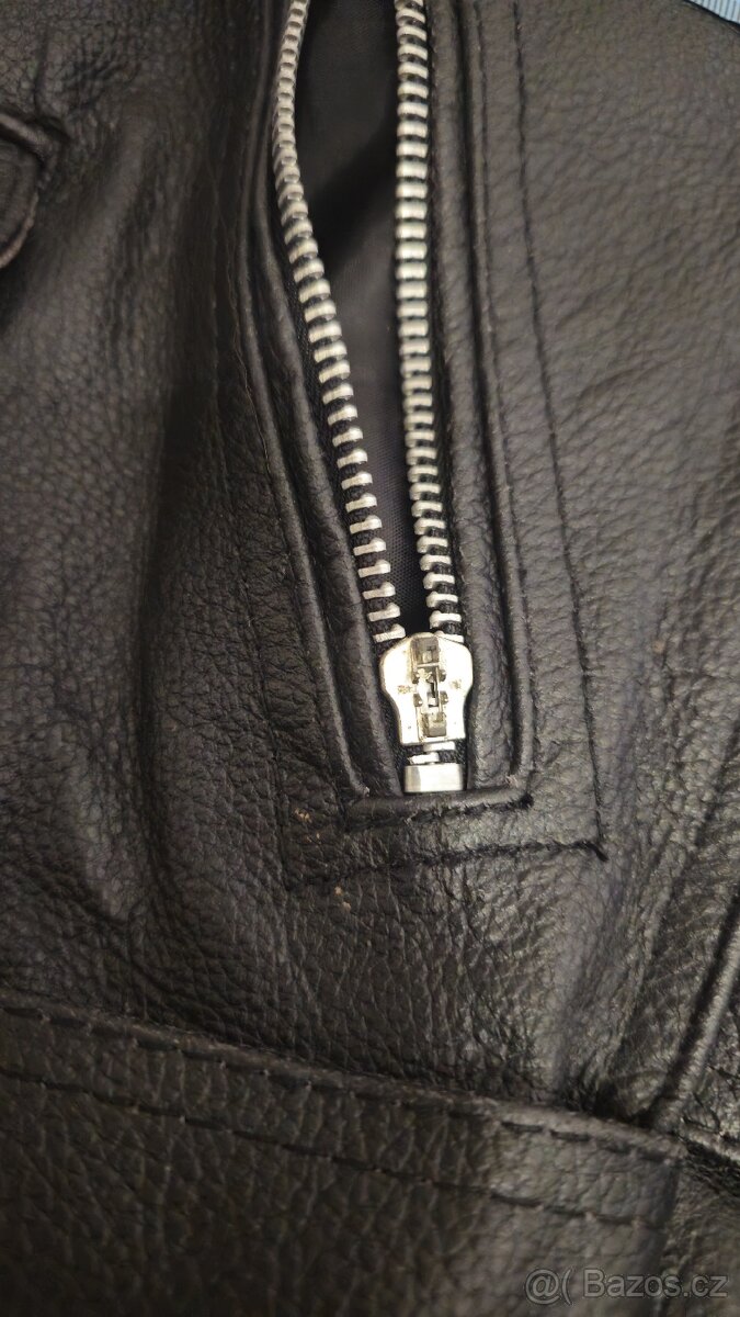 Kožená motorkářská pánská bunda. - 6