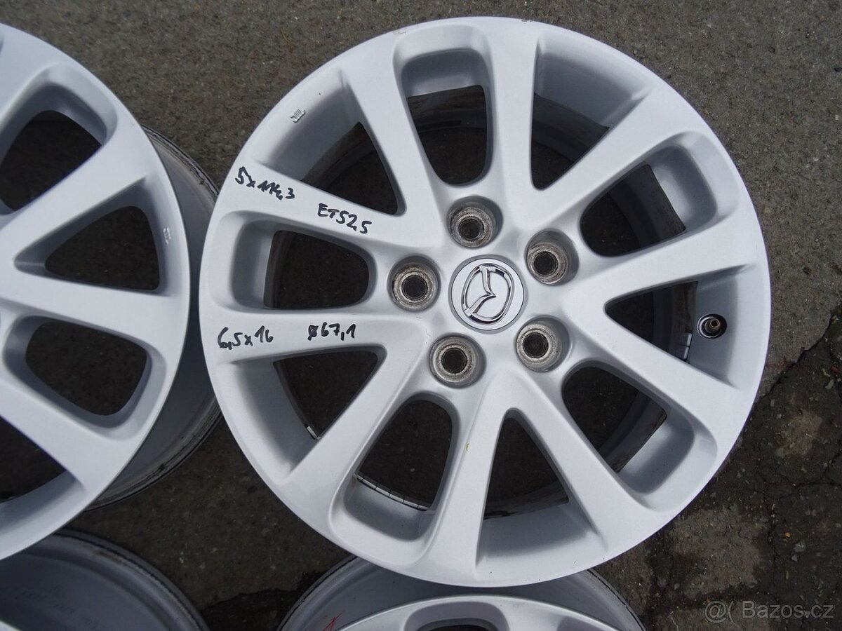 Alu disky originál Mazda 16", 5x114.3, ET 52,5, šíře 6,5J - 6
