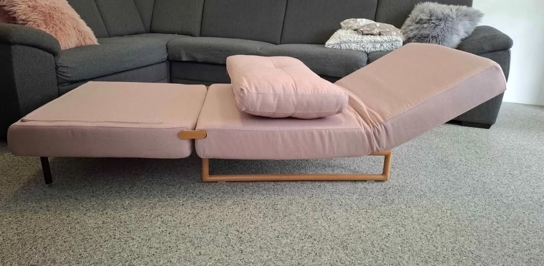 Rozkládací křeslo růžové - 6