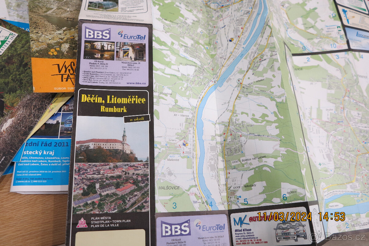 Různé turistyské mapy, mapy památek v ČR,mapy evropských stá - 6