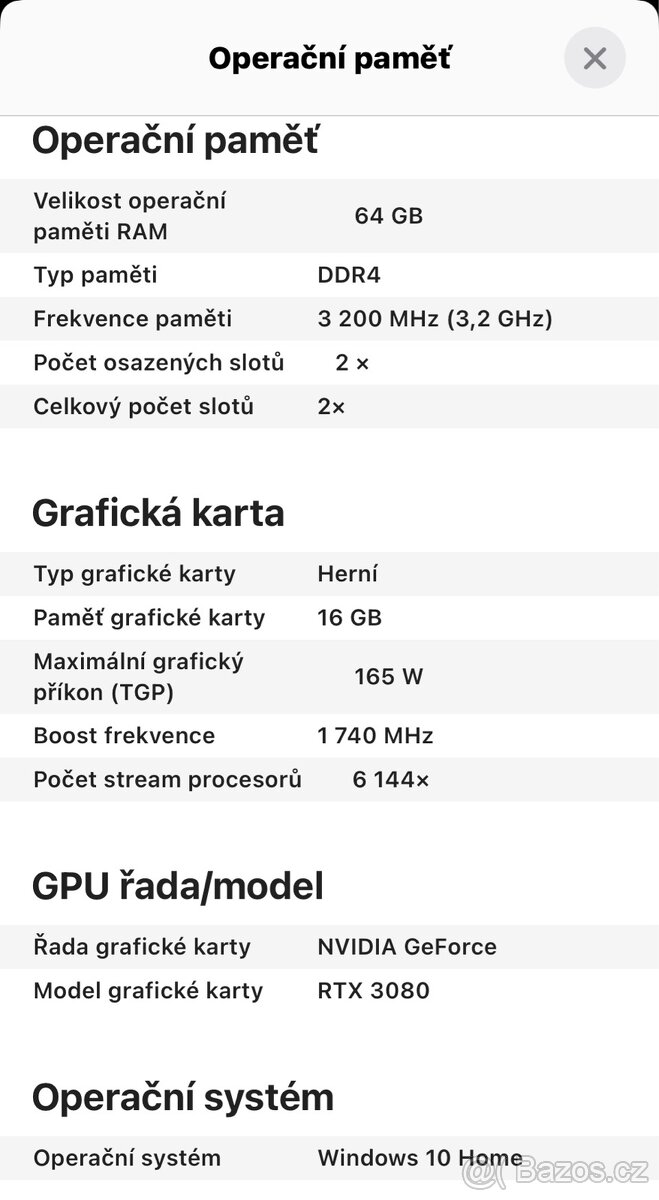 Herní notebook Rtx 3080, 64Gb RAM - 6