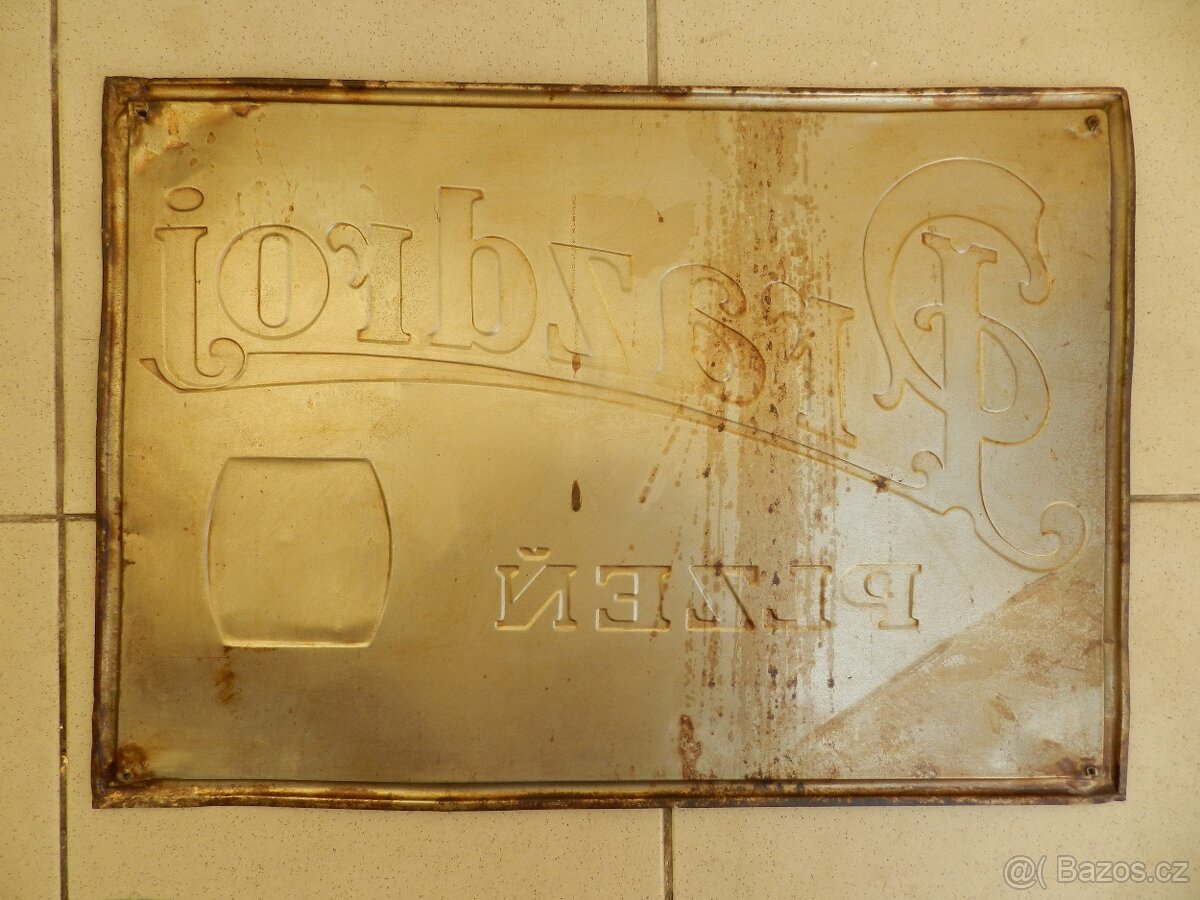 PLECHOVÁ CEDULE PRAZDROJ PLZEŇ 30 léta - ČSR - 6