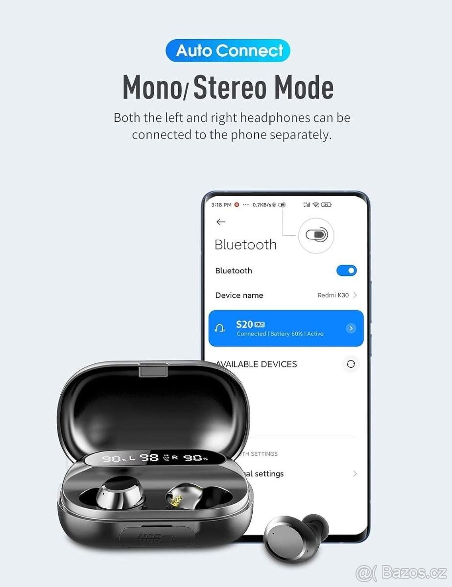 Nová bluetooth sluchátka TWS-S20 - 6