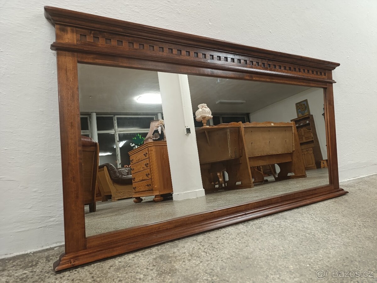 Rustikální zrcadlo, velké, nábytek z masívu - 6
