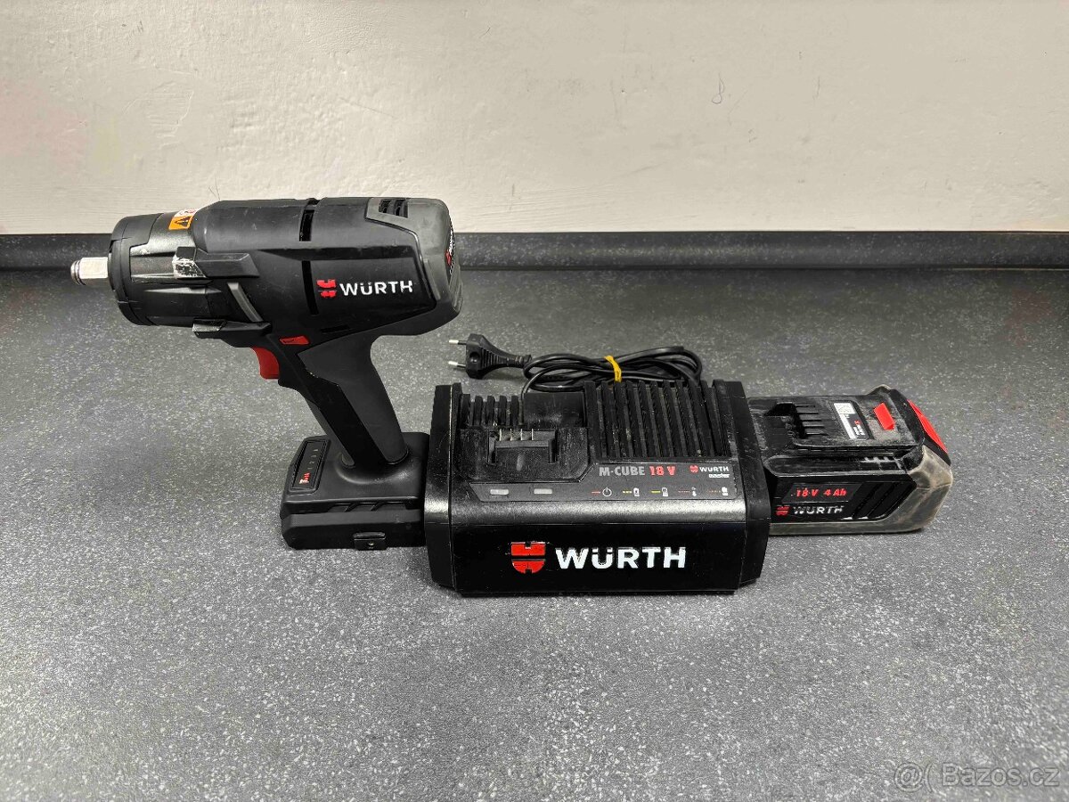 Aku rázový utahovák WÜRTH + baterie + nabíječka - 6